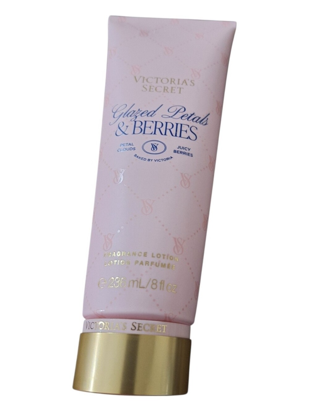Victoria's Secret Glazed Petals & Berries Fragrance Lotion - Soft Pink & Gold